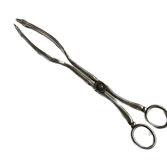 Vintage Tongs Pastry Dessert Salad All Purpose Shefield England EPNS A1 8" Long - Picture 1 of 8